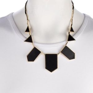 🖤 House of Harlow 1960 Brown Leather Station Silver Statement Necklace